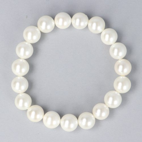 Shell pearl, fehér, golyós, 10 mm, karkötő