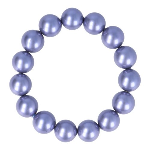 Shell pearl, kékesszürke, golyós, 14 mm, karkötő