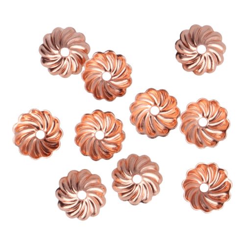 Köztes dísz, gyöngykupak, 5-ös minta, rosegold (10 db)