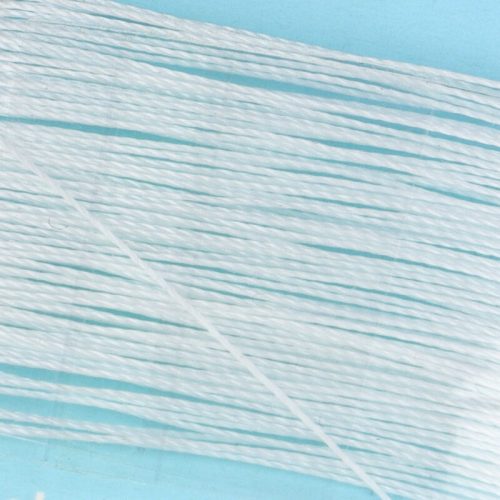 Gyöngyfűző, nylon cérna, 0,1 mm, fehér, kb. 46 m